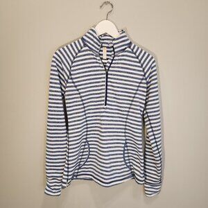 Lucy Active Top Blue White Stripe Pocket Running Biking Hiking Layer - Size XS
